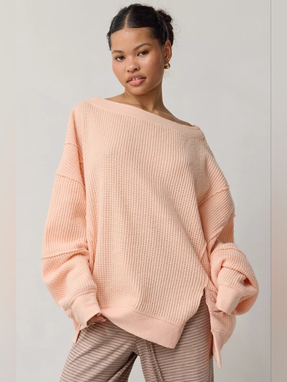 ❣️🪷NWT Urban Outfitters Out From Under Homebody Waffle Knit Oversized Top